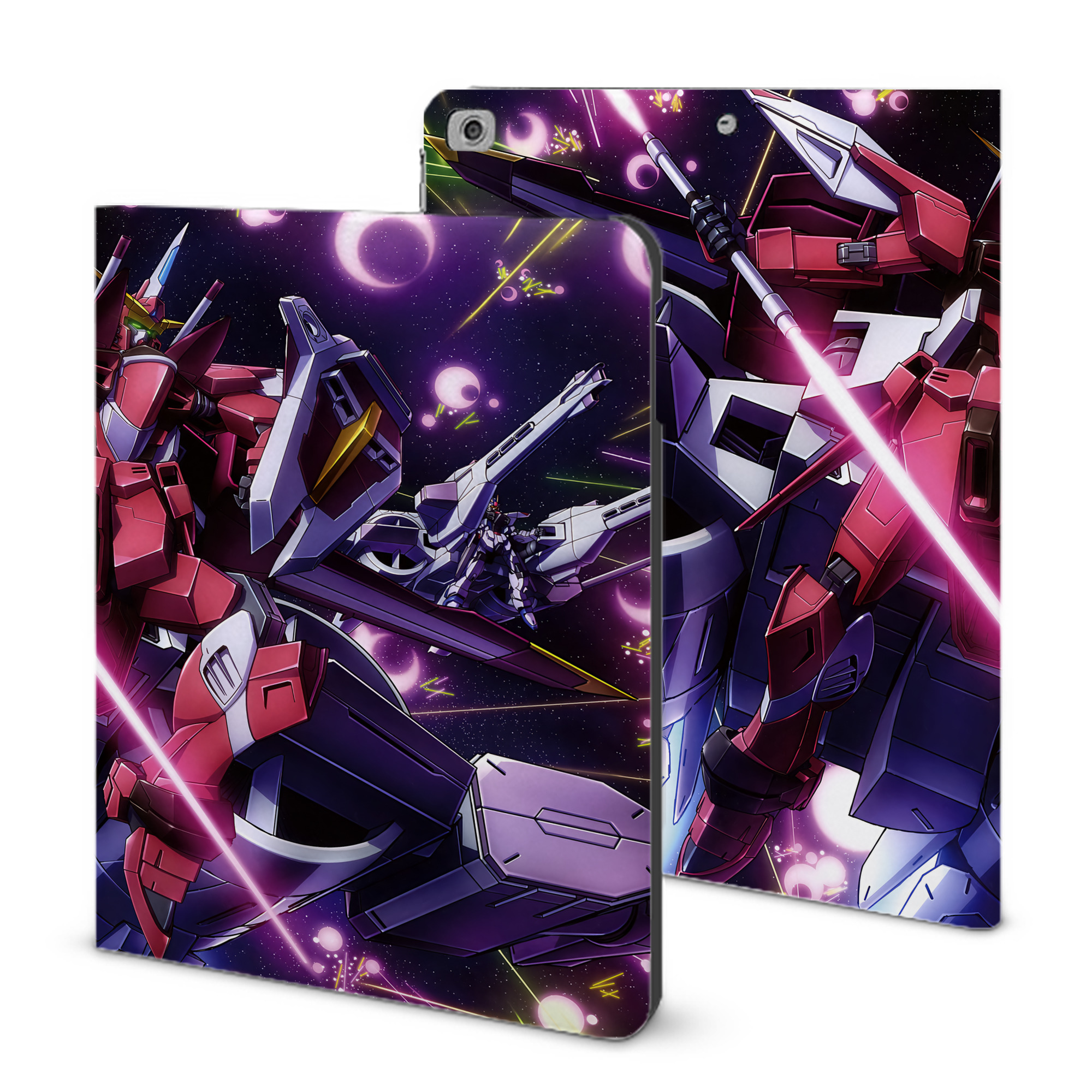 （画像用） 機動戦士ガンダム Mobile Suit Gundam IPad ケース ブック型 PUレザー TPU 耐衝撃 軽量 薄型 ペン収納なし 全面保護 IPad 各モデル対応